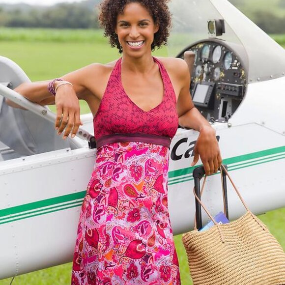 Athleta Pack Everywhere dress in black patchwork EUC size 2 - Picture 2 of 7